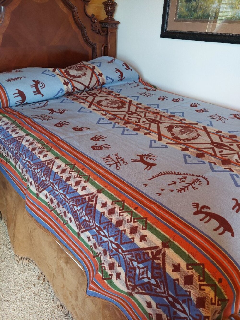 RARE Vintage Collectable Pendleton Newspaper Rock Wool Blanket oversize Queen